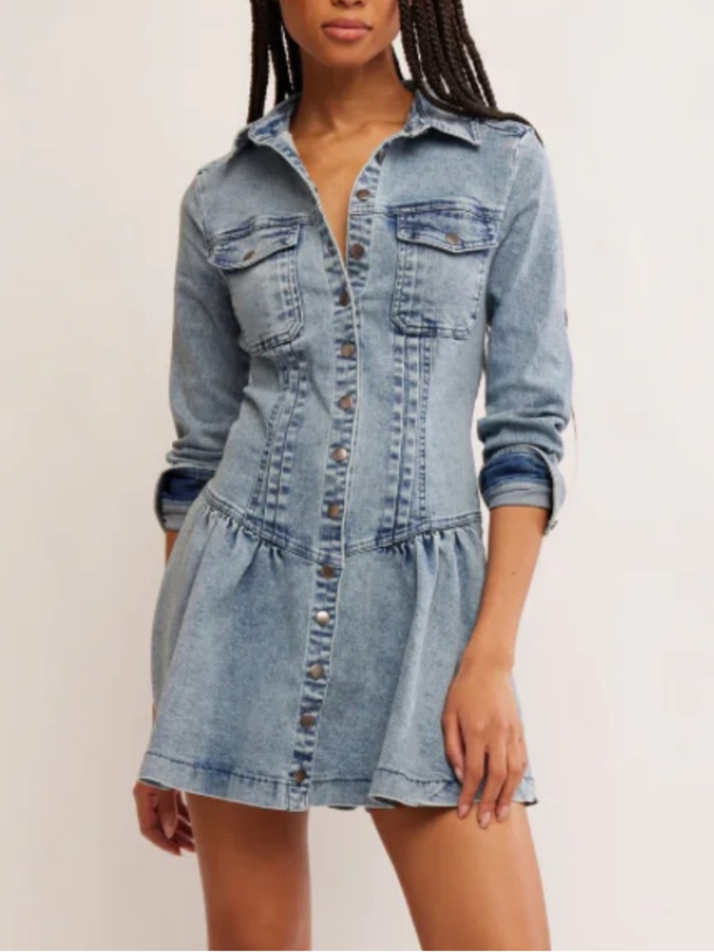 Free People Roadhouse Denim Mini Dress